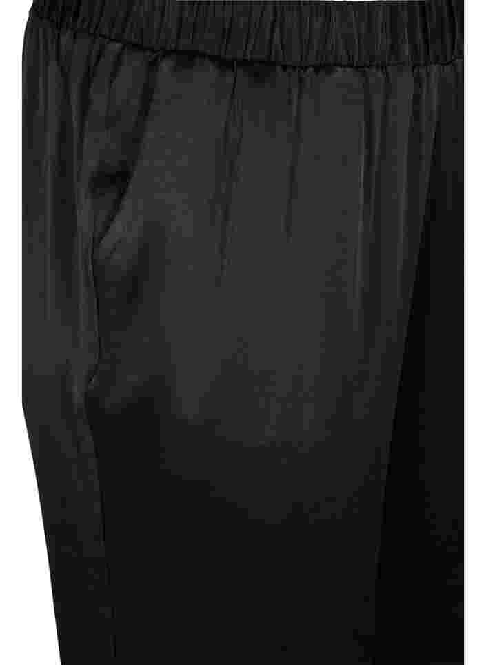 Losse broek met zakken en elastische boord, Black, Packshot image number 2