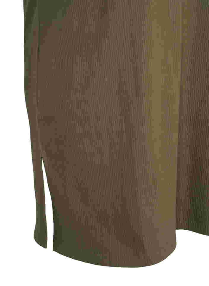Katoenen jurk met korte mouwen in rib, Ivy Green, Packshot image number 3