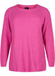 Gemêleerde pullover met zijsplit, R. Rose/White Mel., Packshot image number 0