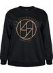 Sweatshirt met geborduurde tekst, Zwart, Packshot image number 0