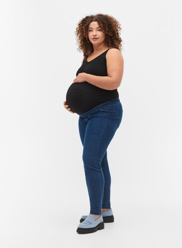 Zwangerschapsjeggings met achterzakken, Dark blue, Model image number 0