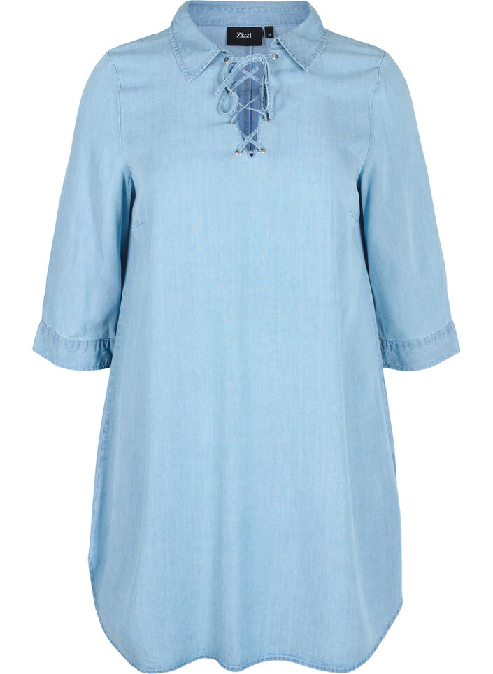 Tuniek met 3/4 mouwen, Light blue denim, Packshot image number 0