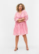 Jacquardjurk met ruches en a-vorm, Cashmere Rose, Model image number 2