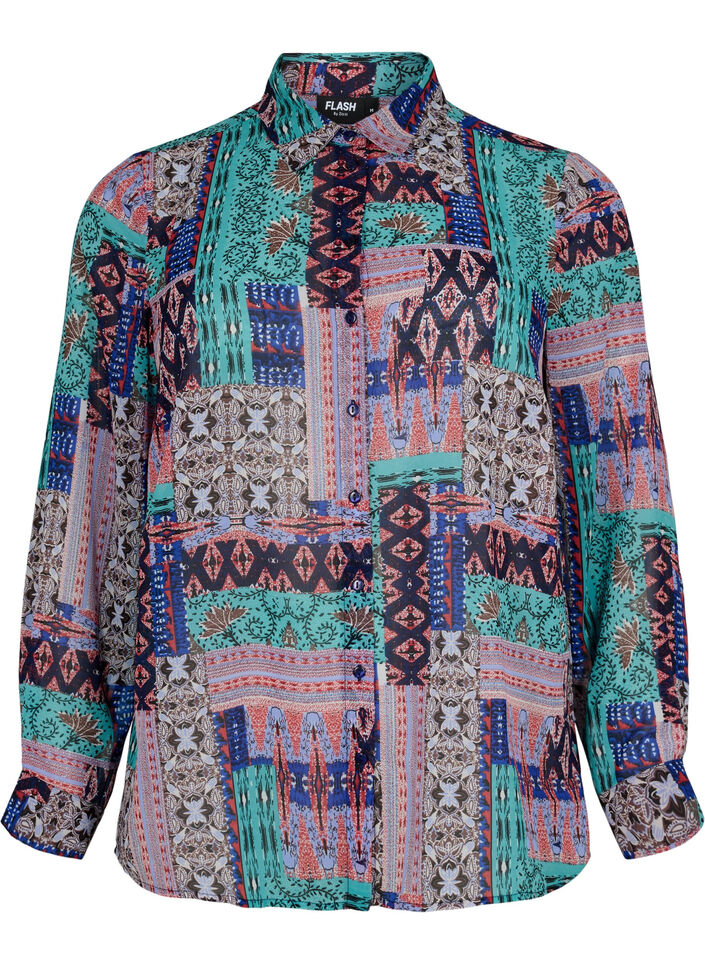 FLASH - Shirt met lange mouwen en bloemenprint, Multi Ethnic , Packshot image number 0