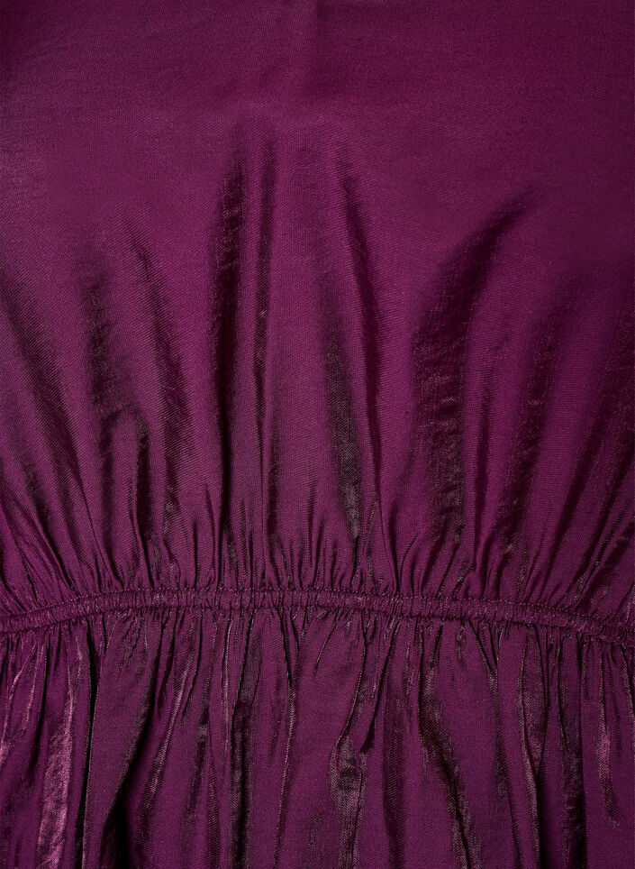 Glanzende viscose blouse met peplumeffect, Paars, Packshot image number 2