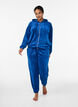Velours broek met ingebosd patroon, Blauw, Model image number 0