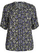 Viscose blouse met print en knoopsluiting, Zwart, Packshot image number 0