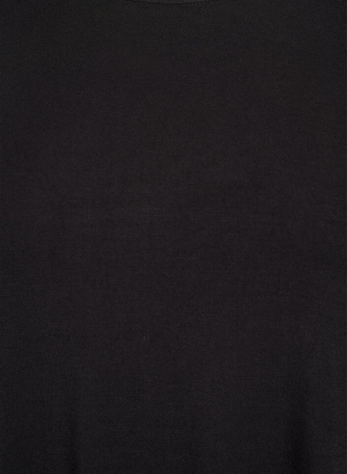 Blouse met lange mouwen in een effen kleur, Zwart, Packshot image number 2