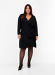 Viscose jurk met lange mouwen en wikkel-look, Black, Model image number 2
