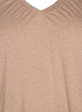 	 Gemêleerd t-shirt met elastische rand, Natural Mél, Packshot image number 2