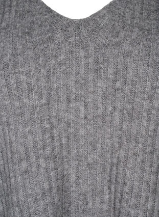 Gebreide trui met split, Light Grey Melange, Packshot image number 2