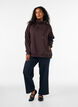 Sweatshirt met hoge kraag en zakken, Bruin, Model image number 1