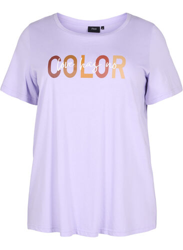 T-shirt in katoen met opdruk, Lavender COLOR, Packshot image number 0