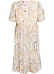 Midi-jurk met bloemen met een A-lijn vorm, Beige, Packshot image number 1