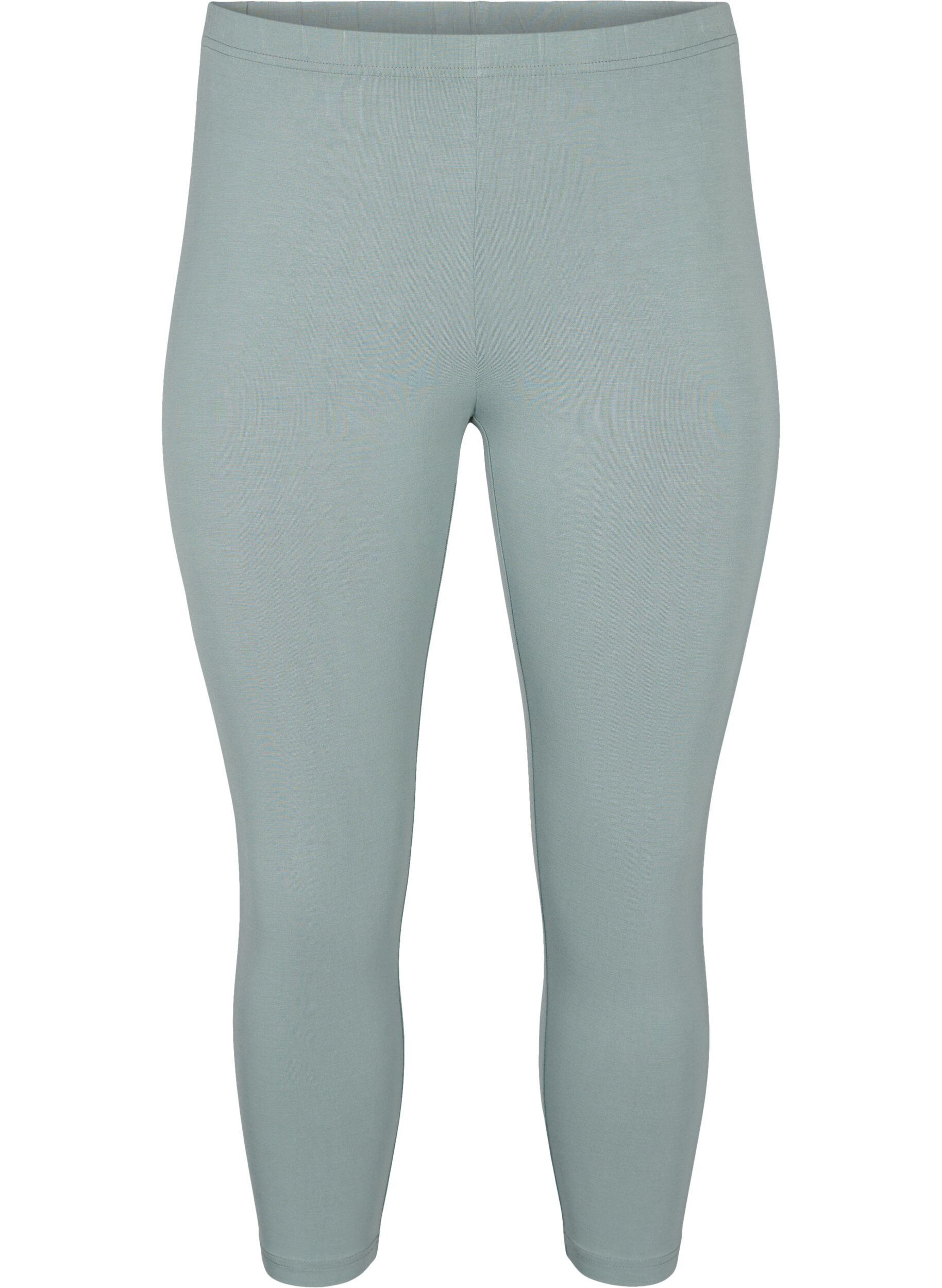 Zizzi Basic 3/4 legging in viscose, Groen, Packshot image number 0