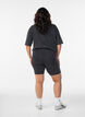 Strakke jersey shorts met een gewassen effect, Zwart, Model image number 2