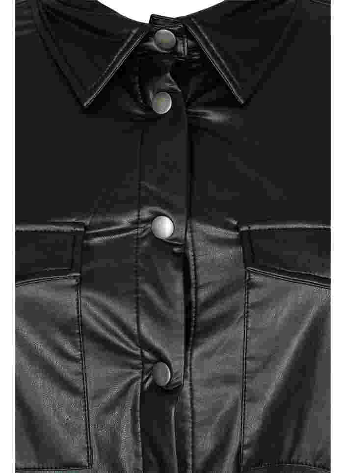 Imitatieleren overhemd, Black, Packshot image number 2