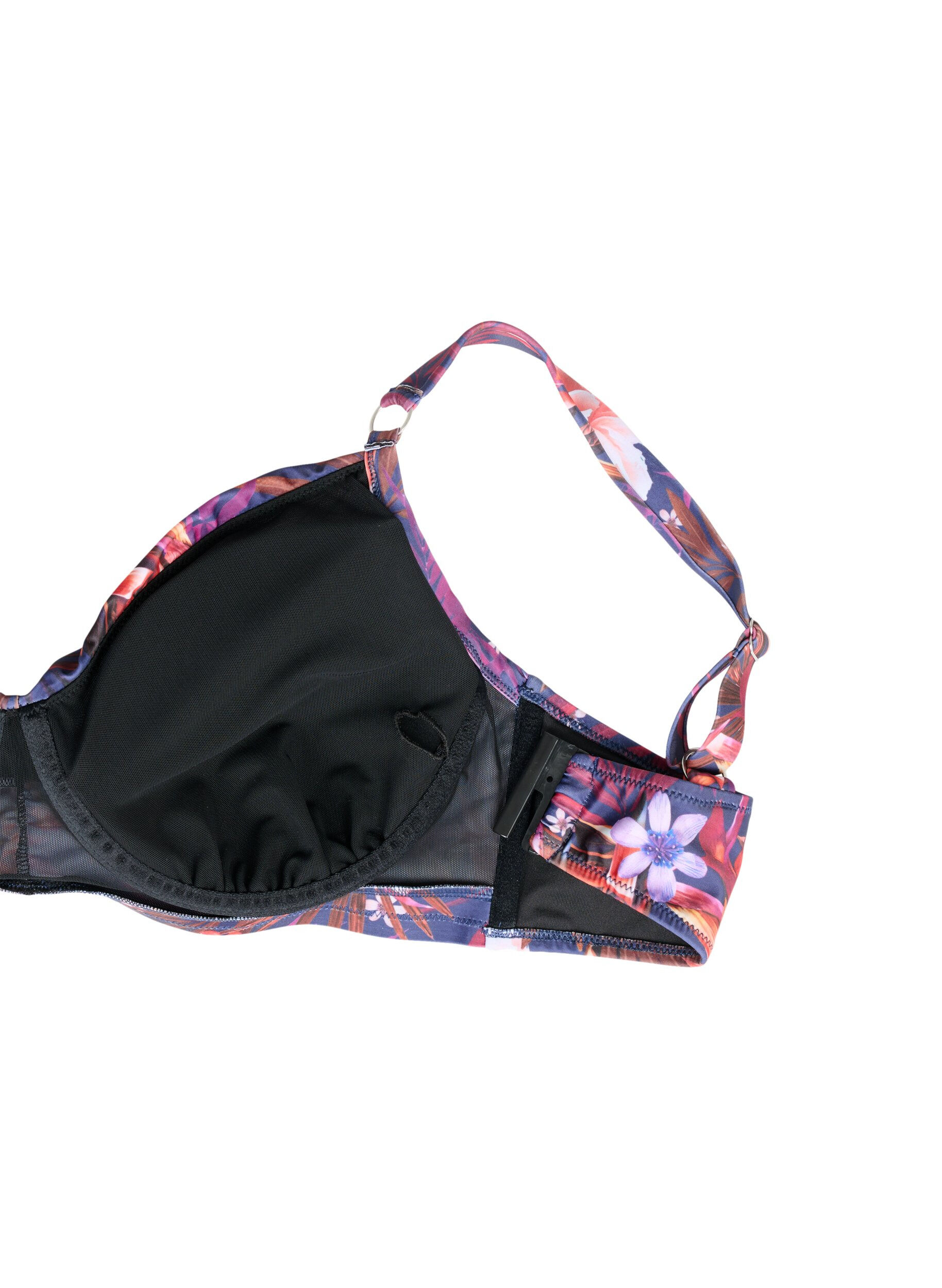 Zizzi Bikini beha met opdruk en beugel, Purple Flower, Packshot image number 3