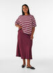 Boxy T-shirt met gestreept patroon, Rood, Model image number 1