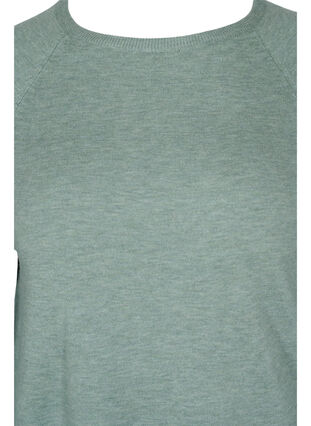 Gebreide blouse met lange mouwen en rib, Chinois Green Mel, Packshot image number 2
