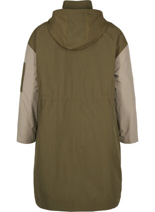 Contrasterende jas met zakken, Dark Olive Comb., Packshot image number 1