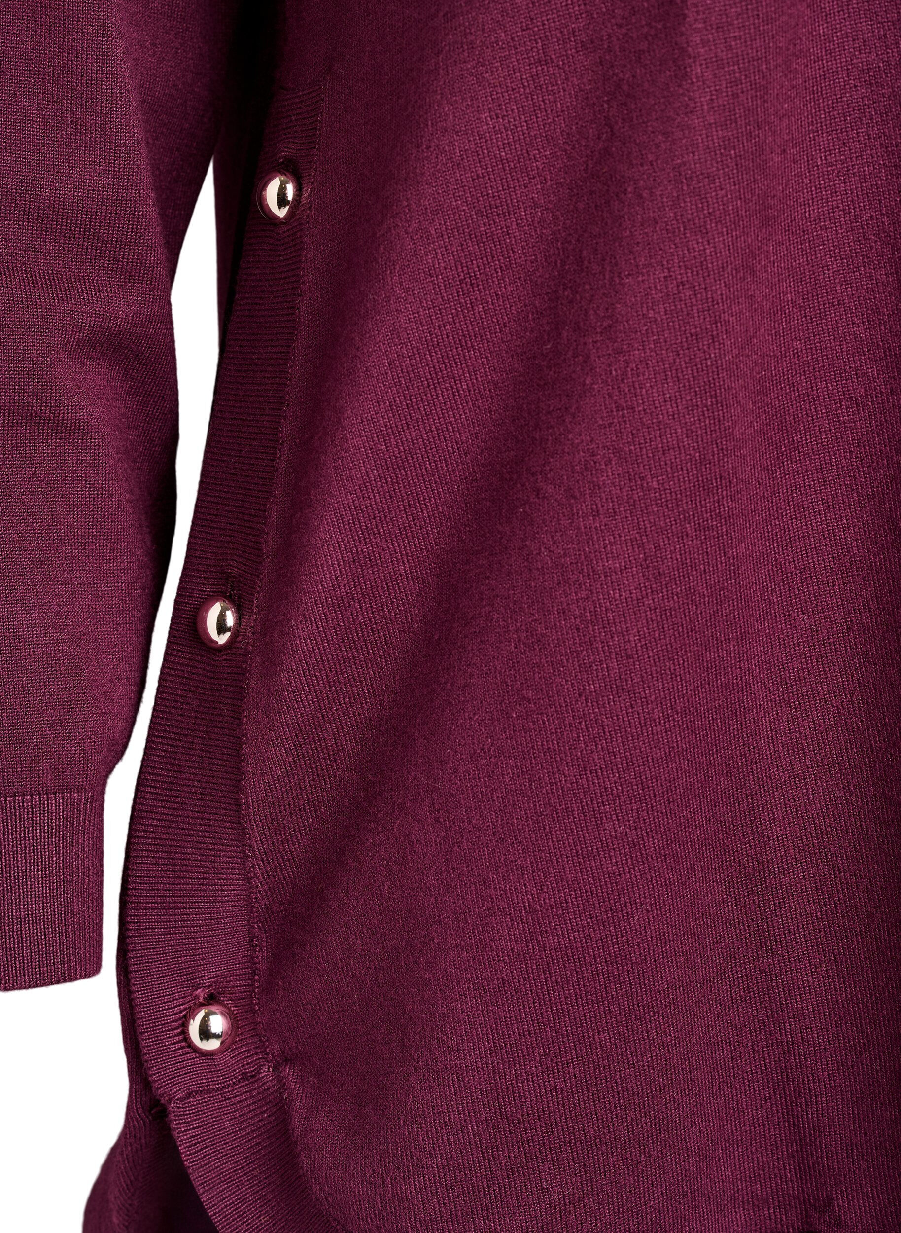 Zizzi Gebreide blouse met knoopjes aan de zijkant, Rood, Packshot image number 3