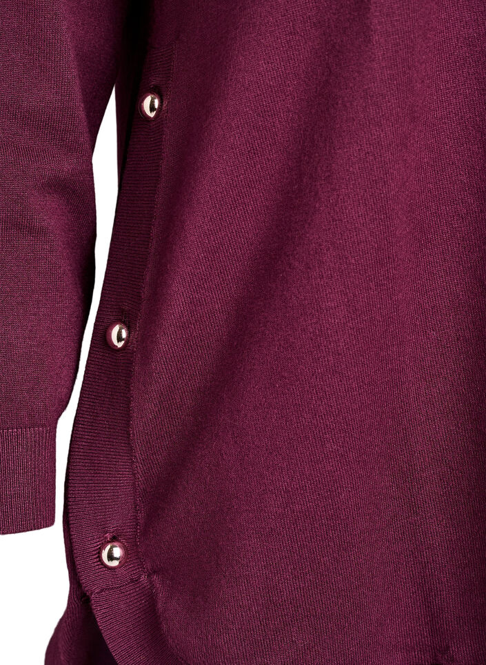 Gebreide blouse met knoopjes aan de zijkant, Rood, Packshot image number 3