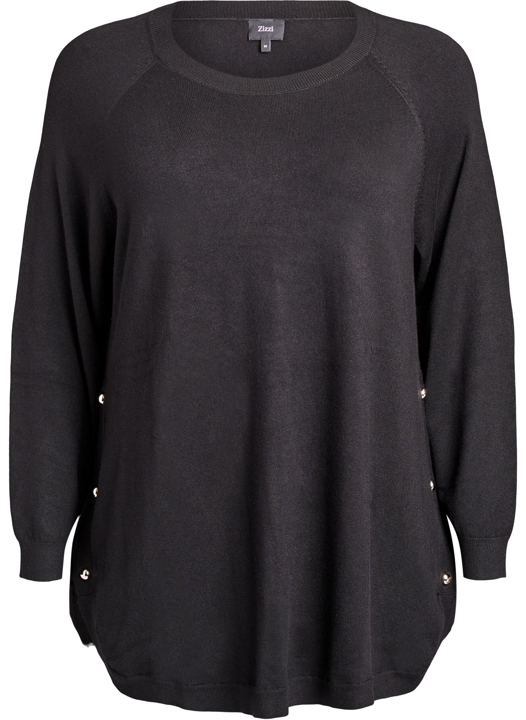 Gebreide blouse met knopen aan de zijkant