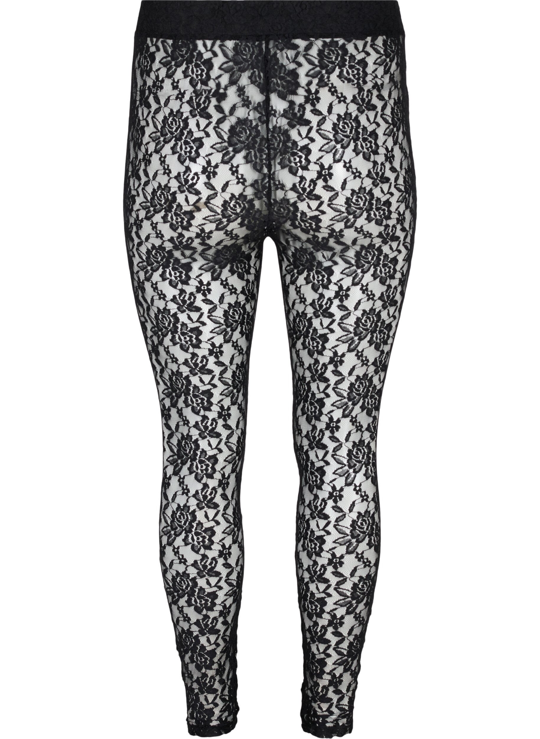 Zizzi Legging van kant, Black, Packshot image number 1