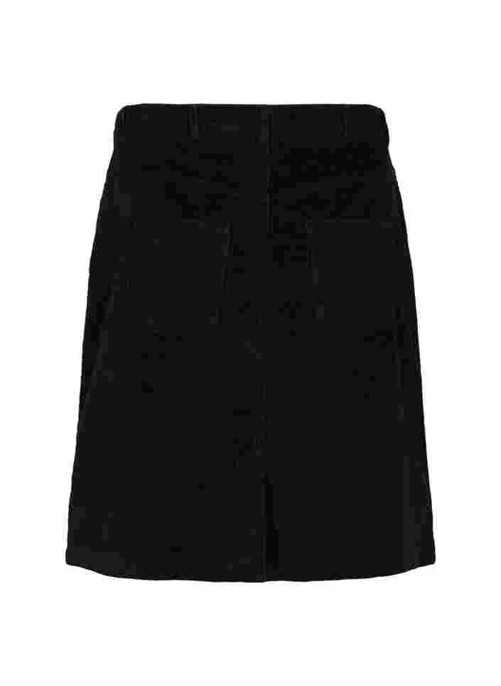 Katoenen rok in fluweel, Black, Packshot image number 1