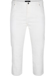 7/8 jeans met ruwe randjes en hoge taille, White, Packshot