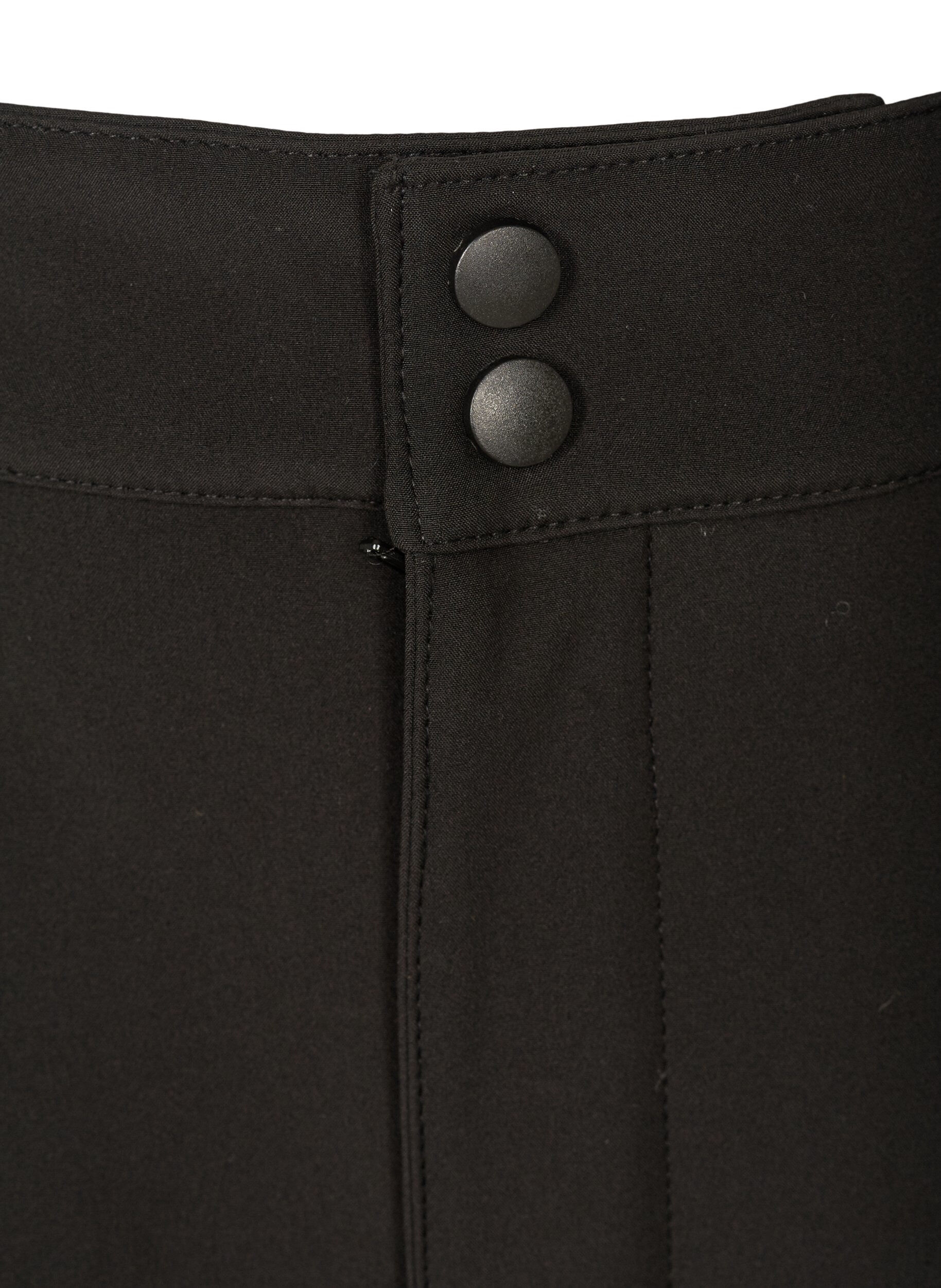 Zizzi Softshell broek met verstelbaar velcro, Zwart, Packshot image number 2