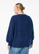 Gebreide blouse met golvende randen, Blauw, Model image number 2