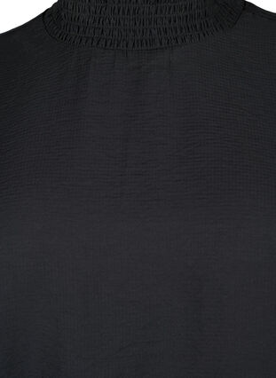 Viscose blouse met smokwerk, Black, Packshot image number 2