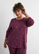 Nachtblouse met een print, Donker Bordeaux, Model image number 0