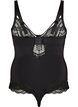 Body van kant met beugels en bandjesdetails, Zwart, Packshot image number 1