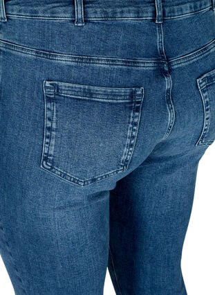 Super slim fit Amy jeans met onafgewerkte randen, Blue denim, Packshot image number 3