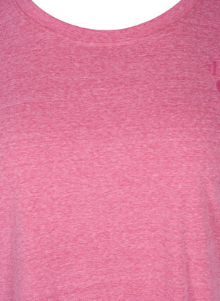 Gemêleerd t-shirt in katoen, Fandango Pink Mel, Packshot image number 2