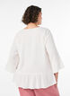 Blouse met textuur, V-hals en ruches, Vanille, Model image number 2