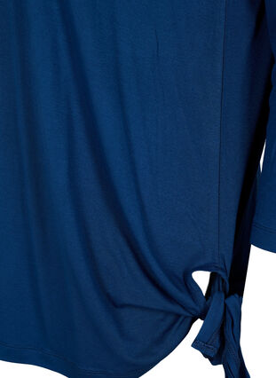 Training blouse van viscose met bindend detail, Blue Wing Teal, Packshot image number 3