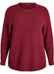Gem&ecirc;leerde gebreide blouse met ronde hals, Rood, Packshot image number 0