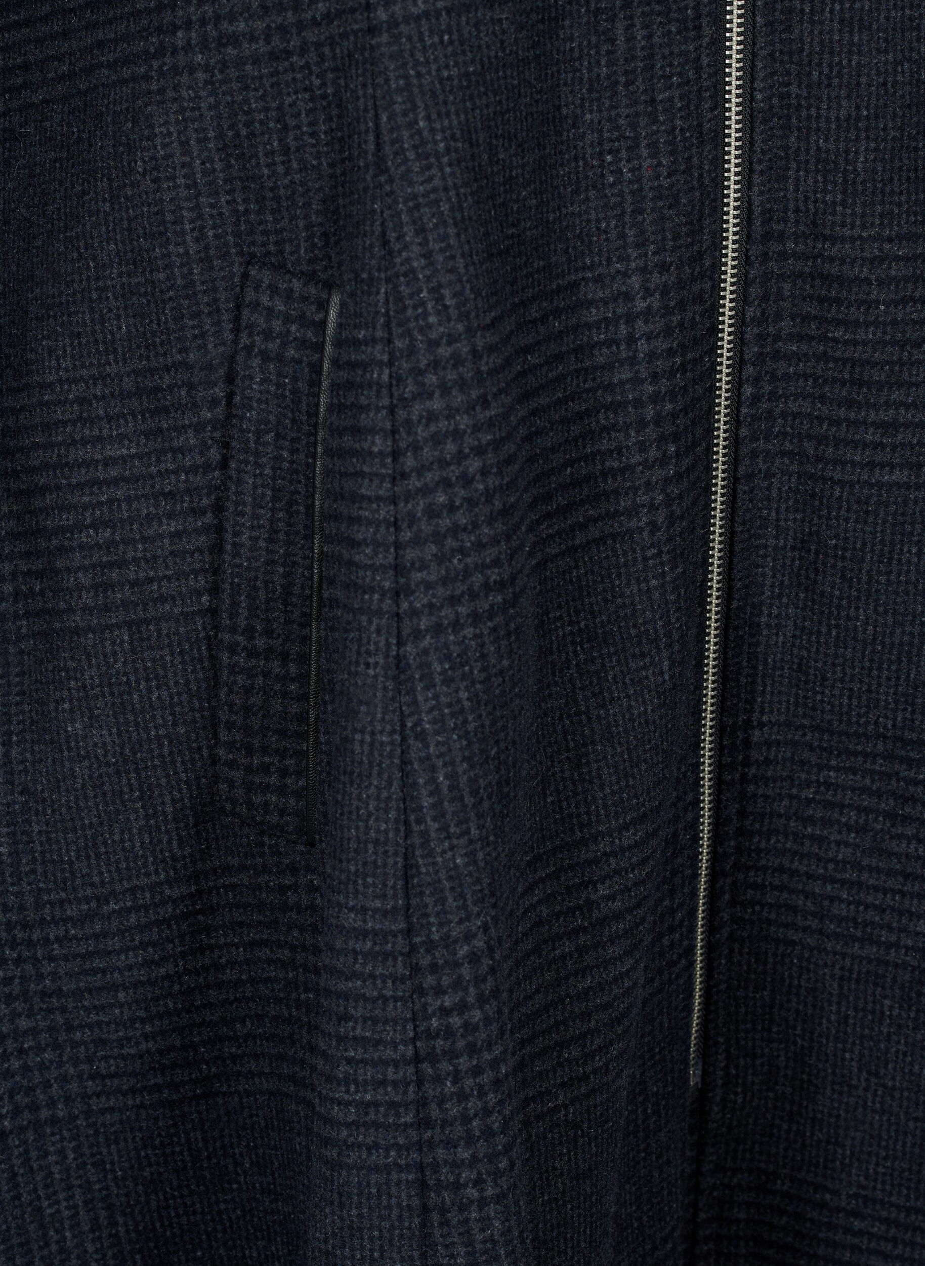 Zizzi Geruite jas met wol, Dark Grey Melange, Packshot image number 3