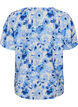 Viscose blouse met geplooide mouwen, Blauw, Packshot image number 1