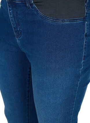 Super slim fit Amy jeans met elastiek in de taille, Dark blue denim, Packshot image number 2