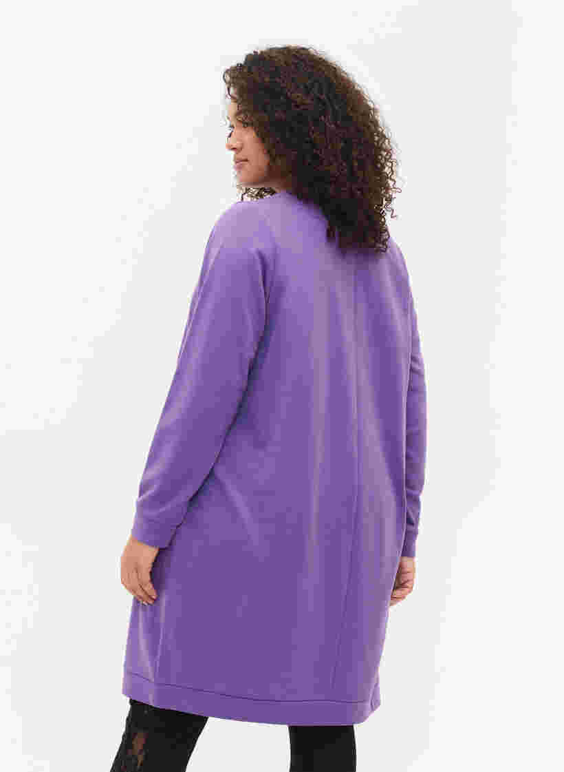 Sweatshirt jurk met v-halslijn, Deep Lavender, Model image number 1