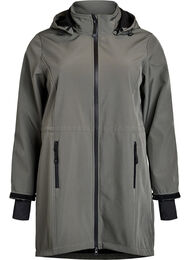 Softshell jas met afneembare capuchon, Grijs