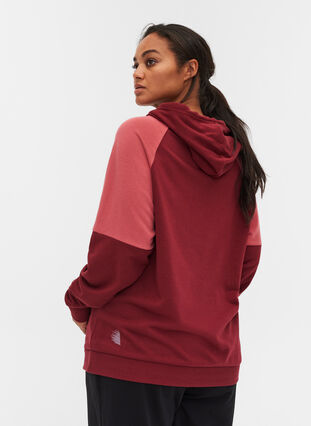 Sweatshirt met capuchon en zak, Pomegranate, Model image number 1