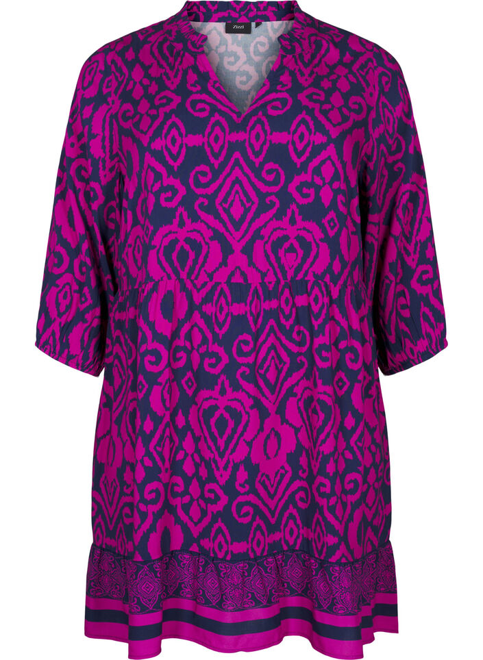 Korte jurk met print en A-vorm, Night Sky AOP, Packshot image number 0