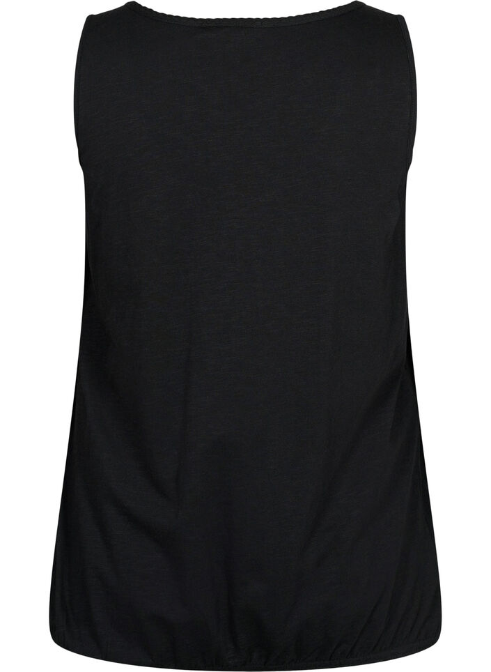 Katoenen top met kanten rand, Black, Packshot image number 1