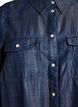 Korte denimjurk in lyocell met drukkers, Blauw, Packshot image number 2